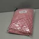 Native Fab 3 Pieces Window Curtain Tiers 26"x36" and Valance 54"x18" Set - Rod Pocket - Semi Sheer - Farmhouse Curtain for Kitchen, Cafe, Bathroom, Living Room - Red/White