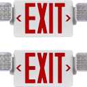 CMMZY Red Exit Sign with Emergency Light, Two Adjustable Square Head,Exit Sign with Battery Backup,Exit Signs Combo for Business,US Standards,UL Certified,120V/277V AC,2 Pack