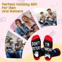 Do Not Disturb I'm Gaming Socks,Men Gifts for Men Teen Boys Dad Him Son Fathers,Valentines Christmas Stocking Stuffers (Large, Red)