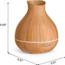 Aromatherapy Essential Oil Diffuser 550ml 12 Hours Wood Grain Aroma Diffuser with Timer Cool Mist Humidifier for Large Room, Home, Baby Bedroom, Waterless Auto Shut-off,7 Colors Lights Changing