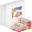 4 oz Plastic Containers with Lids(200 Pack)Condiment Containers with Lids, Portion Cups, Jello Shot Souffle Sauce Cups (Square)