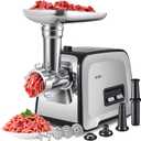 Meat Grinder, Sausage Stuffer, [2800W Max] Electric Meat Mincer with Stainless Steel Blades & 3 Grinding Plates, Sausage Maker & Kubbe Kit for Home Kitchen & Commercial Using