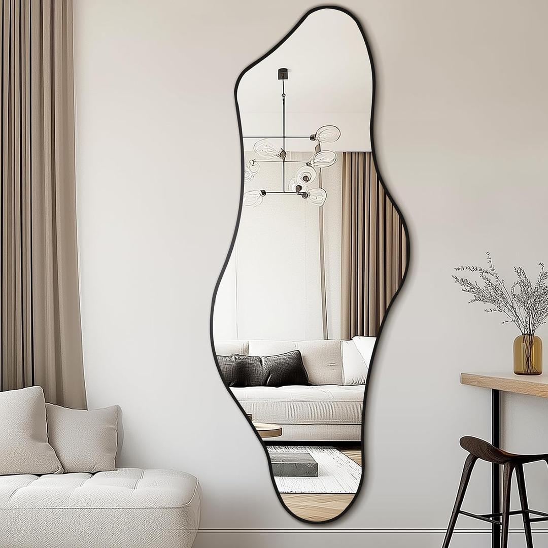 Irregular Mirror 63"x24" Cloud Vanity Mirror Wall Decor, Black
Asymmetrical Wall Mount Mirror, Decorative Mirror Modern Home Decor for Bedroom, Living Room, Entryway, Horizontal & Vertical