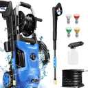 4800 PSI Electric Pressure Washer 2024 New 4.0GPM Power Washer with 33ft Pressure Hose, 4 Nozzle and Detergent Tank for Cars, Upgraded Blue