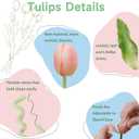 15 Pcs Fall Pink Artificial Tulips Fake Flowers, Premium Latex Lifelike Texture, UV Resistant Waterproof Faux Tulip Bouquets with Snap-on Petals for Outdoor, Home, Wedding Decor