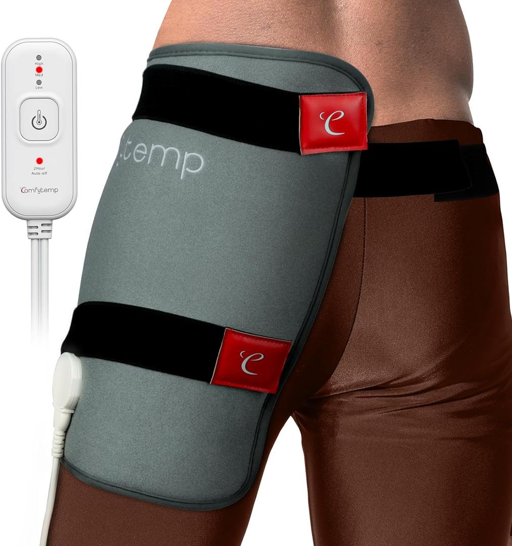 Comfytemp Hip Heating Pad for Hip/Sciatica Pain Relief - FSA HSA Eligible Hip Brace, Birthday Gifts for Mom/Women/Wife/Men/Dad, Lower Back/Thigh/Buttock Electric Heat Pad, Hot Physical Therapy(L/XL) (Large)
