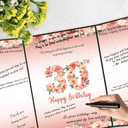 Rose Gold 30th Birthday Party Decorations, Floral Theme Happy 30th Birthday Guest Book for Men Women 30 Years Old Birthday Signature Guest Book