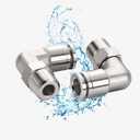 2Pcs 304 Stainless Steel Male Elbow 1/4" Tube OD x 1/4" NPT Thread Push to Connect Air Fittings,90 Degree Push Lock Pneumatic Connector for Air Compressor Air Horn