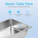 6 Pack Hotel Pans, 1/1 Size 4" Deep Stainless Steel Trays for Food, 20.8" L x 13" W Catering Food Pan Commercial Table Pan for Hotel, Restaurant, Buffet, Party Supplies