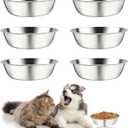 Kathson 6 PCS Stainless Steel Dog Bowls, Replacement Metal Pet Puppy Food Water Bowl Set Suit for Indoor, Travel, Kennel, Dog Feeding Dishes for Small, Medium, Large Dogs, Dishwasher Safe (6.9 Inch)