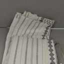 NDDYCU Boho Linen Shower Curtain for Bathroom, with Striped Print and Twine-Inspired Woven Center,72" W x 72" L, Beige