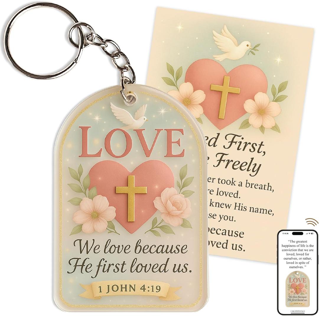 Christian Gifts  Love Bag Keychain, Religious Back to School Keychains for Students  Funny Gifts for Jesus Loversn