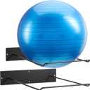 Threan Metal Medicine Ball Rack Wall Mounted 16.6'' Large Yoga Storage Ball Rack Thickened Black Sport Exercise Equipment Holder for Home Gyms Studios Space