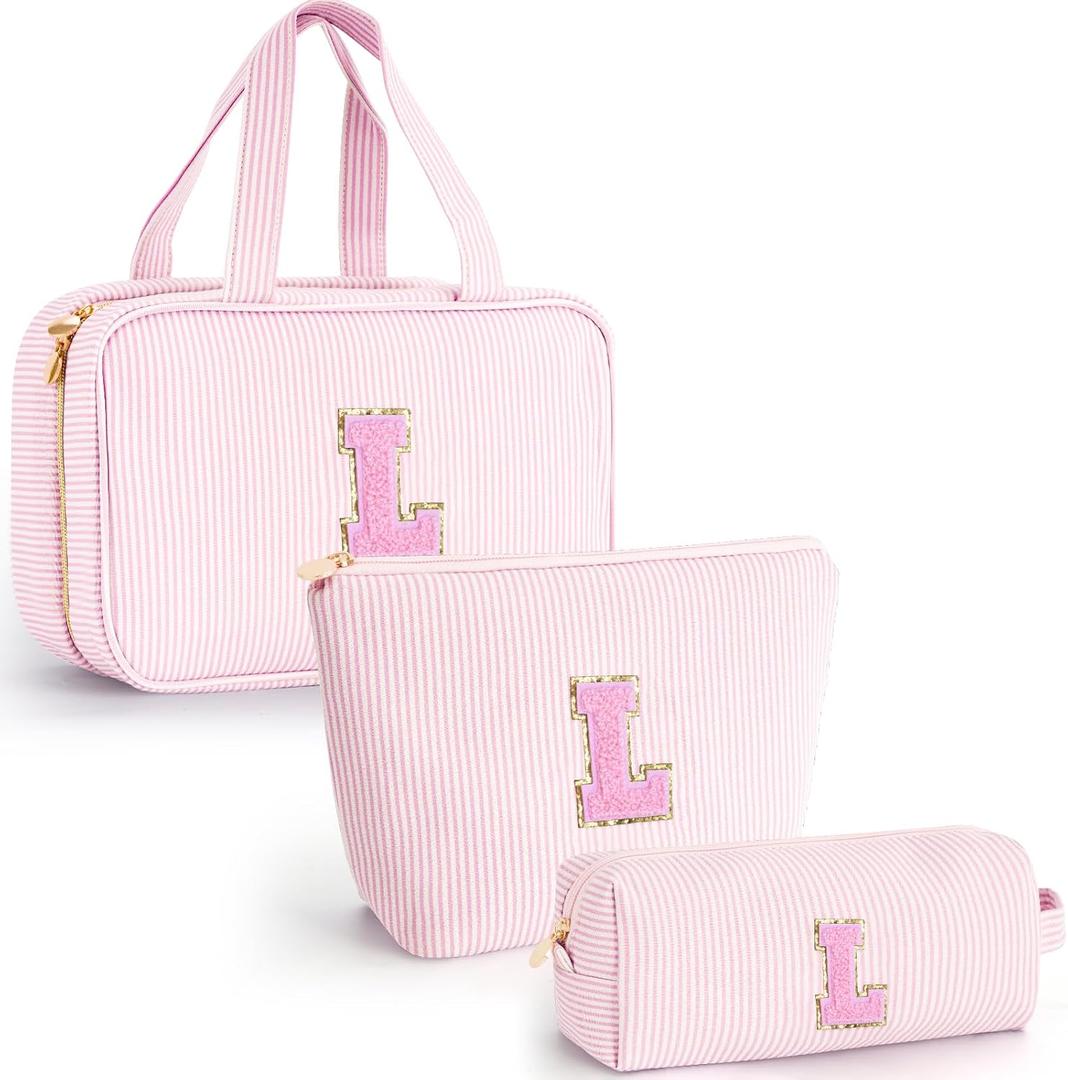 Birthday Gift for Kids Teen Girls Gifts for Girl,Toiletry Bag Makeup Cosmetic Bag Daughter Sister Gifts Birthday for Women Teacher Preppy Makeup Bag - Pink L