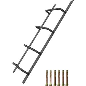 4-Rung Window Well Ladder, Heavy Duty Steel Basement Egress Ladder, Fire Escape Ladder for Emergency Home Safety(45.2" Lx17.9 W, Straight, Matte Black)
