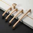 Amerdeco 10 Pack Champagne Bronze Cabinet Pulls 5 Inch(128MM) Hole Centers Kitchen Cabinet Handles Hardware