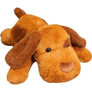 Gotikle Weighted Stuffed Animals Dog, 15.75 inch 1.5 lbs Dog Weighted Plush Animal, Cute Plush Toy Pillow, Gifts for Adults, Kids, Boys and GirlsBrown