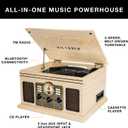 Victrola The Quincy 6-in-1 Bluetooth Record Player & Multimedia Center with Built-in Speakers 3-Speed Turntable, CD & Cassette Player, FM Radio, Wireless Music Streaming (Mahogony)