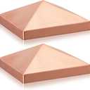 Blulu 2 Pcs 6''x6'' Solid Copper Post Caps, Pyramid Fence Caps for Metal Wood Cedar Corridors Mailbox Posts, Heavy Duty Outdoor Deck & Fence Covers, Fits True 5.5"x5.5"