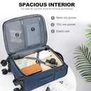 KROSER Softside Expandable Carry On Luggage with Spinner Wheels & Built-in TSA Lock, Durable Suitcase Rolling Luggage with USB Port, Carry-On 20-Inch, Haze Blue