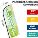 Lemonade Feather Flag for Business Advertising 6 FT Swooper Flag for Storefronts Retailers Shops Food Trucks Events and Fairs (Flagpole Not Included)