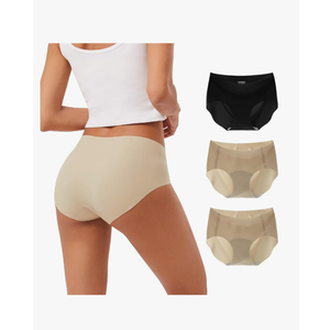 INNERSY Women's Seamless No Show Hipster Panties Invisible Light Underwear 3-Pack XL