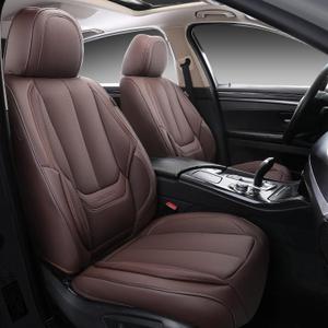 Coverado Seat Covers, Car Seat Covers Front Seats, Car Seat Cover, Car Seat Protector Waterproof, Car Seat Cushion Nappa Leather, Brwon Seat Covers Carseat Cover Universal Fit for Most Cars (Brown)