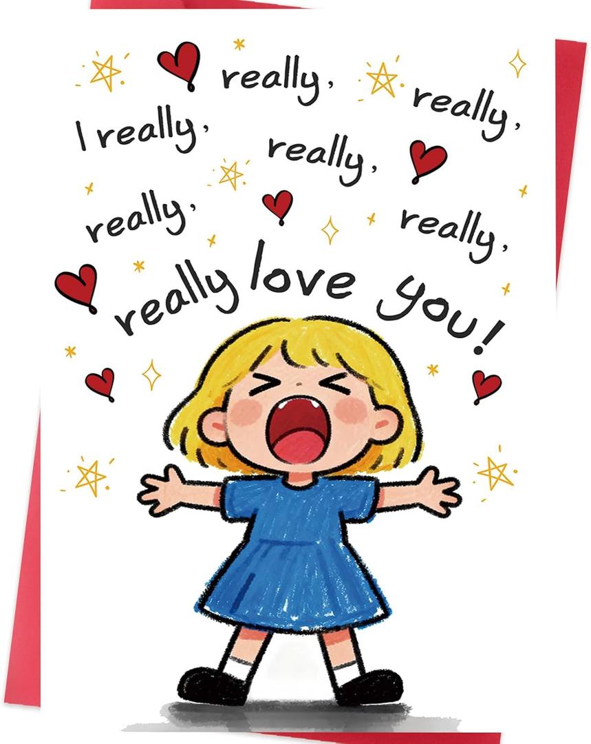 5 x Cute Valentines Day Card  Romantic Valentine Gift for Him or Her  Sweet Love Card for Boyfriend, Girlfriend, Husband, or Wife (SK-042)