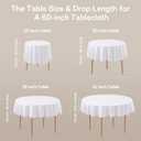 joybest 6 Pack Round Tablecloths - 60 Inches in Diameter White Table Cloth Fit 20 to 42 Inches Tables, Washable Polyester Fabric Table Cover for Dining, Buffet Party, Wedding