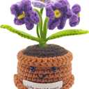 Positive Forget-me-not 4 inch Handmade Knitted Wool Doll with Positive Card for Cheer Up Gifts Emotional Support Crochet Doll for Home Decoration (Forget-me-not)