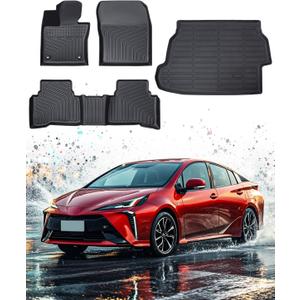 Floor Mats Cargo Liner for Toyota Prius & Prius Prime 2023 2024 2025 2026, All Weather Car Floor Mats for 5th Gen Prius 2023-2026, Non-Slip Waterproof Floor Liner Car Accessories for LE XLE Limited