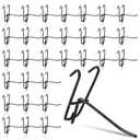 30 PCS Grid Wall Hooks, 4in Storage Gridwall Display Hangers, Store Garage Wall Mount Organizers, Heavy Duty Black Panel Display Hooks for Retail, Craft Show, Home Setup, Customized Displays