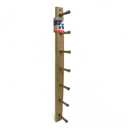 7-HOOK WOODEN WALL RACK