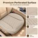 2 Pack Luxury Leather Car Seat Cover,Bottom Seat Covers for Cars,Front Seat Protector,Fit for 99% of Vehicles - Padded,Anti-Slip,Premium Leather(2 PCS,Beige)
