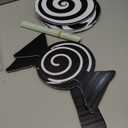 Jenaai 9 Pcs Black and White Christmas Decorations Indoor Large Candy Christmas Tree Picks Double Sided Peppermint Lollipop Ornaments for Xmas Tree Topper Party Supplies Home School Office Vase Decor