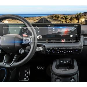 2025 2026 Ioniq 5 Screen Protector for Hyundai Ioniq 5 (SE Standard Range/SE/SEL/Limited/XRT) Dual 12.3-inch Displays, 9H Tempered Glass 2025 Ioniq 5 N Accessories Anti-Scratch&HD Transparent