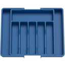 Lifewit Silverware Drawer Organizer, Expandable Utensil Tray for Kitchen, BPA Free Flatware and Cutlery Holder, Adjustable Plastic Storage for Spoons Forks Knives, Large, Dark Blue