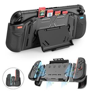 Protective Case Compatible with Nintendo Switch 2, Dockable Stand[UPGRADED ARMOR]Protector Cover, Magnetic JoyCon Friendly, Cooling Ergonomic Design, Comprehensive Drop & Scratch Resistance(Black)