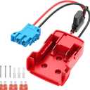 Battery Adapter Compatible with Milwaukee 18V Battery, Conversion Kit with Fuse Holder and Wire Harness Connector Compatible with Peg-Perego Kids Ride-on Toy (Red+Blue)