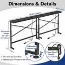 78.8" Adjustable Height Behind Couch Table, 2-Pack Skinny Console Table with 2 AC Outlets & Type-C Port, 5.9" Narrow Sofa Table for Living Room, Hallway, Entryway (Black)