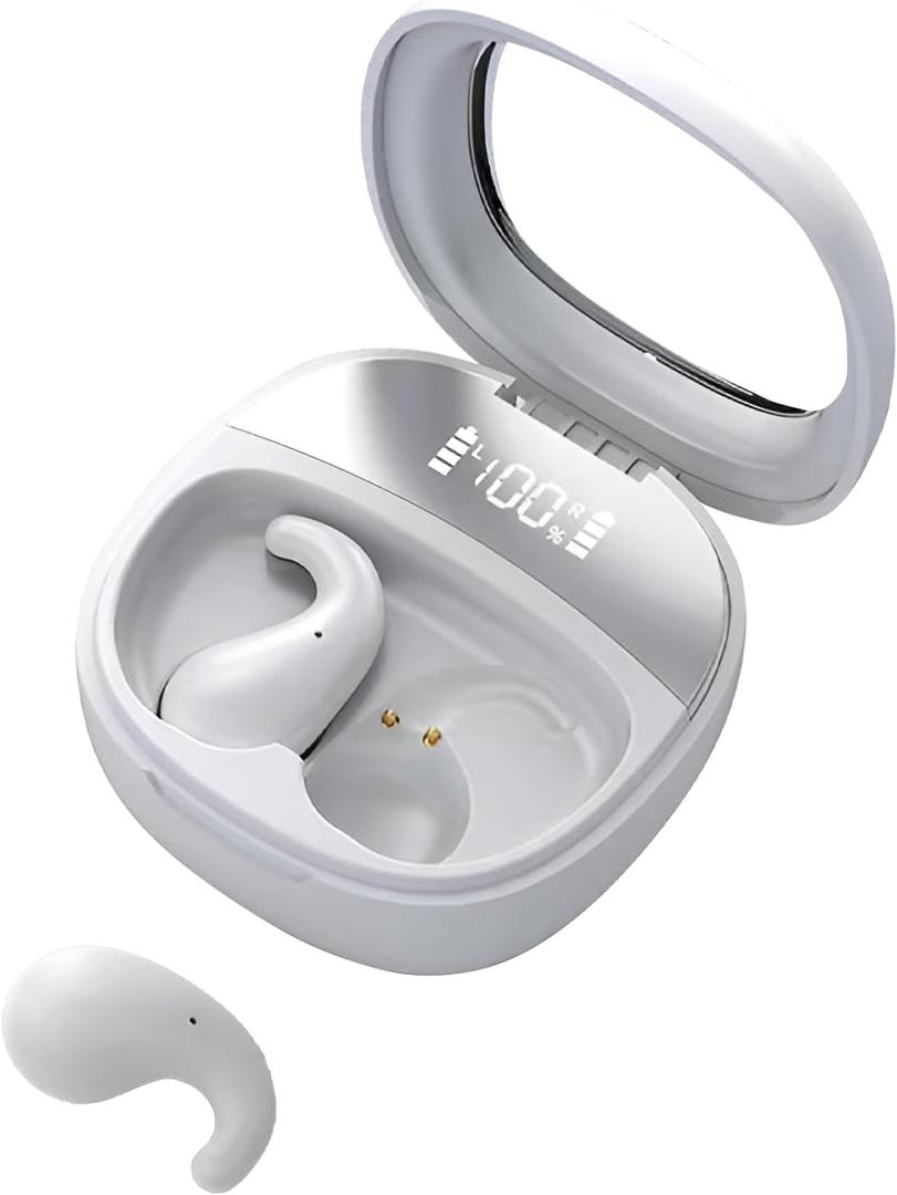 Sleep Earbuds for Side Sleepers - Noise Cancelling Headphones with Sleep Mode, Non-in Ear Design for Pain-Free All Night Comfort (Ivory)