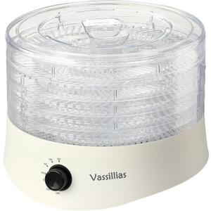 Small Food Dehydrator Dryer - Dehydrator for Healthy Food, Meat, Jerky, Fruit, Vegetable, Mushroom and Herb, 280W, 158F, Mini Dryer with 5 BPA-Free Drying Racks and Slide Out Tray, White, Model 704M