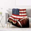 Football Blanket for Boys Adults,Soft Flannel Sports Throw Blanket with American Flag Print for Men,Football Blanket Gifts for Football Players/Lovers for Couch Bed Sofa Home Decor 50"x60"
