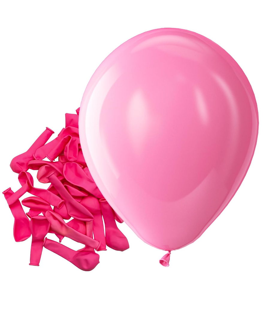 Bezente Pink Balloons Latex Party Balloons - 50 Pack 5 inch Matte Pink Helium Balloons for Birthday Wedding Anniversary Baby Shower Gender Reveal Party Decorations