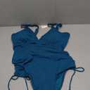 Women's One Piece Swimsuits Tummy Control Bathing Suits Sexy V Neck Push Up Slimming Swimwear with Side Drawstrings, XL