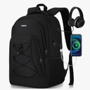 Backpack for Men and Women, Casual School Backpacks for Teens Boys and Girls, Water Resistant Bungee Students Bookbag 15.6 inch Laptop Bag with USB Charger for College High School Travel