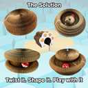 Cat Scratcher for Indoor Cats, Cardboard Cat Scratcher Toy, Large Round Magnetic Scratch Board with Ball Track, Foldable Horizontal Scratching Pad