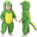 TONWHAR Dinosaur Costume for Toddlers, Baby Animal Romper Halloween Dress Up Onesie for Boys Girls (5T, Green)