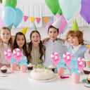 10 Pcs Candy Party Decorations Pastel Lollipop Spray Table Ornaments for Birthday, Baby Shower, Candy Theme Party, Classroom, Wedding Supplies(Pink,Blue)