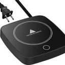 Coffee Mug Warmer Waterproof Smart Cup Warmer with 3 Temperature Setting for Warming & Heating Coffee, Beverage, Milk, Tea and Hot Chocolate (Black)